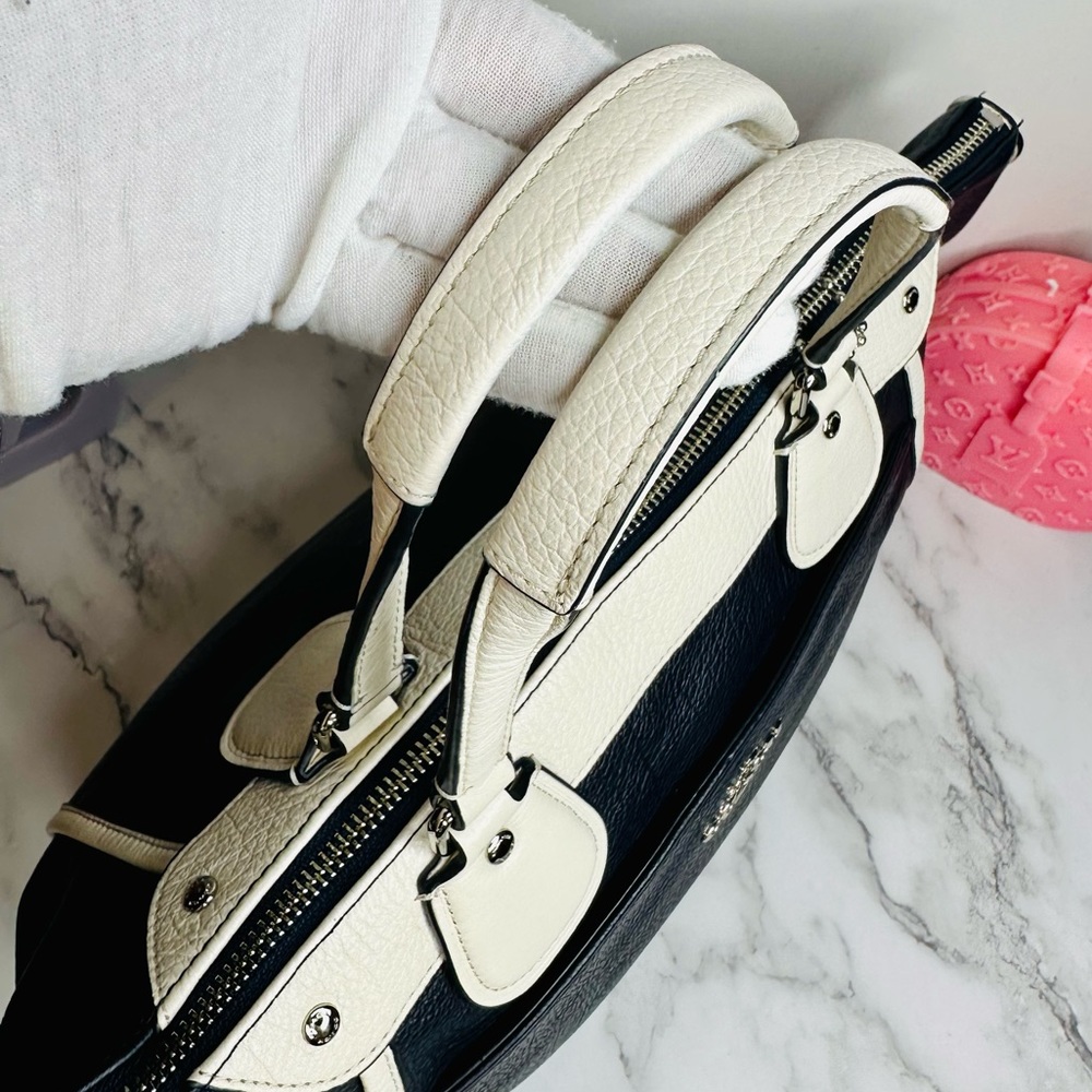 EUC Coach Midnight Navy Blue & Chalk Spectator Leather Mickie Satchel - Picture 12 of 16